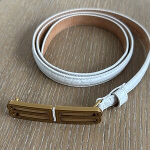 Authentic Balenciaga Women’s BB thin belt in white